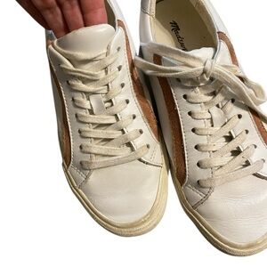 Madewell‎ White and Brown Leather Low Top Sneakers Unisex